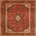 Serging Thickness of Medallion Orange Traditional Rug, tr1615org