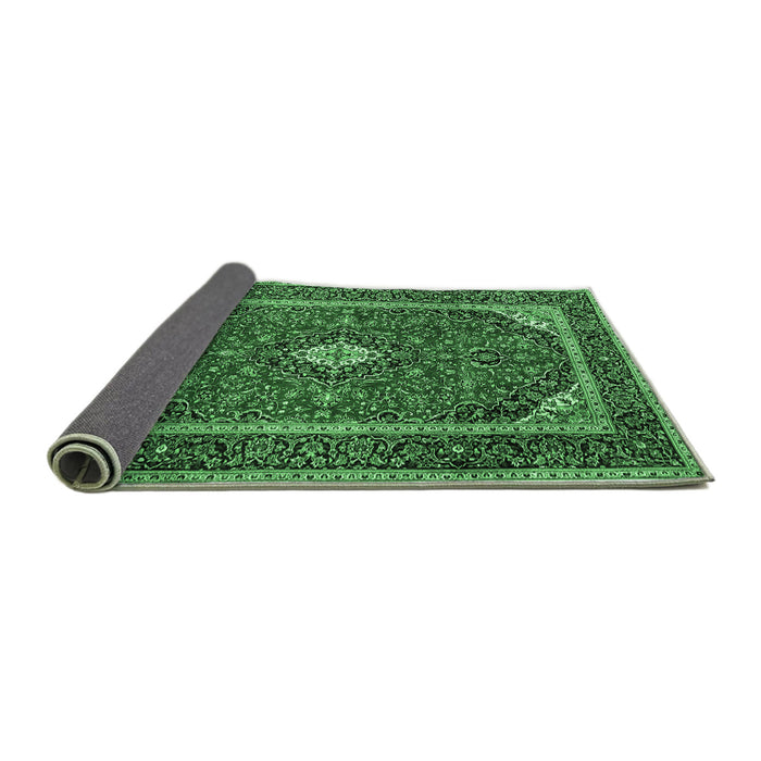 Sideview of Medallion Emerald Green Traditional Rug, tr1615emgrn