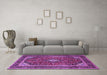 Machine Washable Medallion Purple Traditional Area Rugs in a Living Room, wshtr1615pur