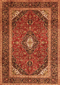 Medallion Orange Traditional Rug, tr1615org