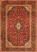 Medallion Orange Traditional Rug, tr1615org