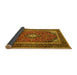 Sideview of Medallion Yellow Traditional Rug, tr1615yw