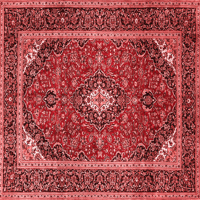 Machine Washable Medallion Red Traditional Rug, wshtr1615red