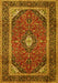 Medallion Yellow Traditional Rug, tr1615yw