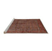 Sideview of Machine Washable Traditional Saffron Red Rug, wshtr1616