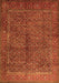 Serging Thickness of Machine Washable Persian Orange Traditional Area Rugs, wshtr1616org