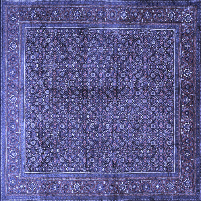 Square Machine Washable Persian Blue Traditional Rug, wshtr1616blu