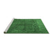 Sideview of Machine Washable Persian Emerald Green Traditional Area Rugs, wshtr1616emgrn