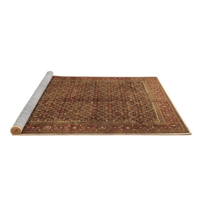 Sideview of Machine Washable Persian Brown Traditional Rug, wshtr1616brn