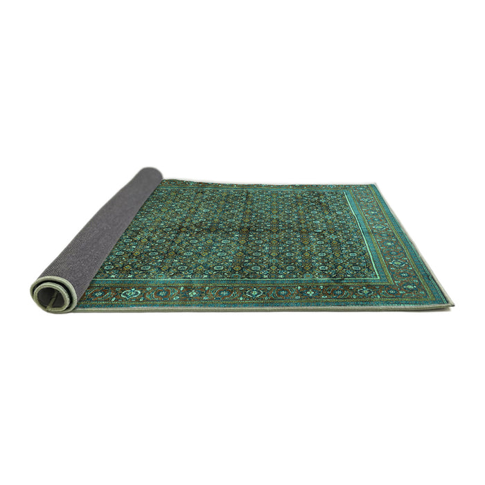 Sideview of Persian Turquoise Traditional Rug, tr1616turq