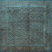 Square Machine Washable Persian Light Blue Traditional Rug, wshtr1616lblu