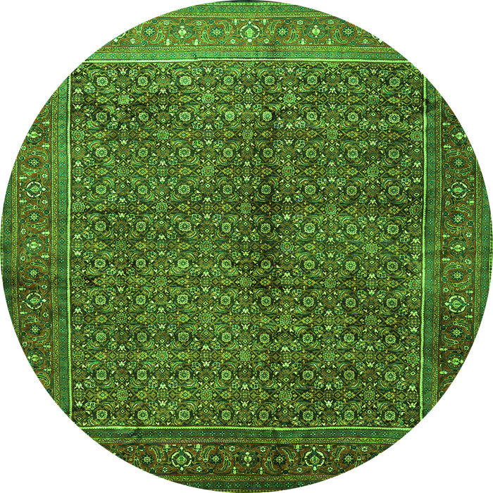 Square Persian Green Traditional Rug, tr1616grn