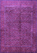 Machine Washable Persian Purple Traditional Area Rugs, wshtr1616pur