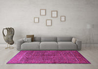 Machine Washable Persian Pink Traditional Rug, wshtr1616pnk