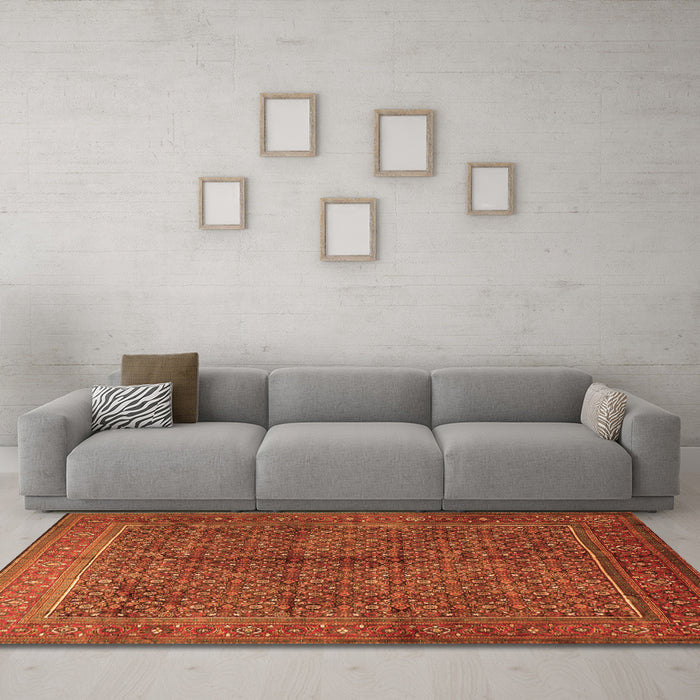 Machine Washable Persian Orange Traditional Area Rugs in a Living Room, wshtr1616org