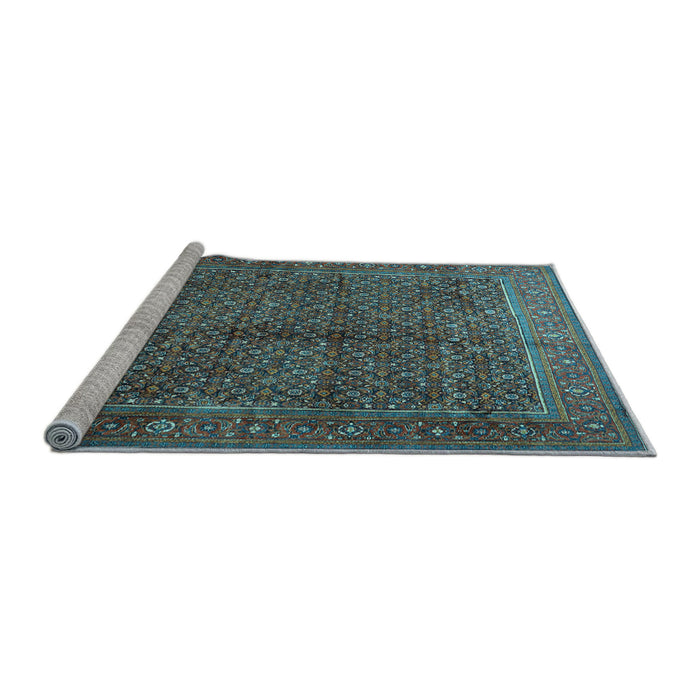 Sideview of Machine Washable Persian Light Blue Traditional Rug, wshtr1616lblu
