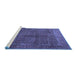 Sideview of Machine Washable Persian Blue Traditional Rug, wshtr1616blu