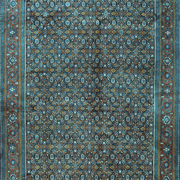 Machine Washable Persian Light Blue Traditional Rug, wshtr1616lblu