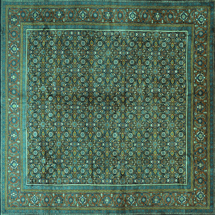Square Machine Washable Persian Turquoise Traditional Area Rugs, wshtr1616turq