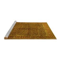 Sideview of Machine Washable Persian Yellow Traditional Rug, wshtr1616yw