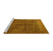 Sideview of Machine Washable Persian Yellow Traditional Rug, wshtr1616yw