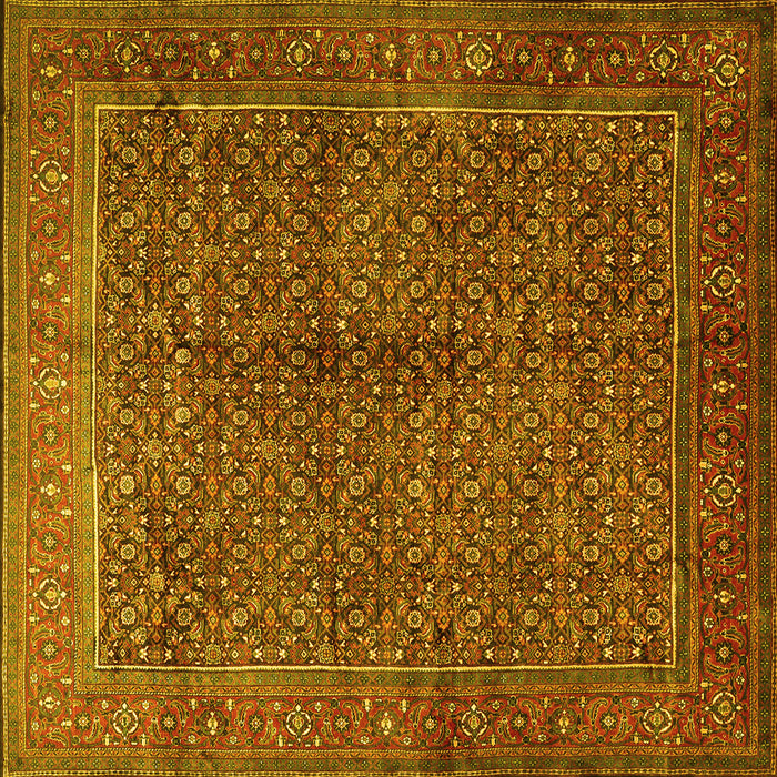 Square Persian Yellow Traditional Rug, tr1616yw