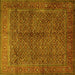 Square Persian Yellow Traditional Rug, tr1616yw