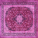 Square Machine Washable Persian Pink Traditional Rug, wshtr1617pnk