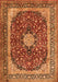 Serging Thickness of Machine Washable Persian Orange Traditional Area Rugs, wshtr1617org