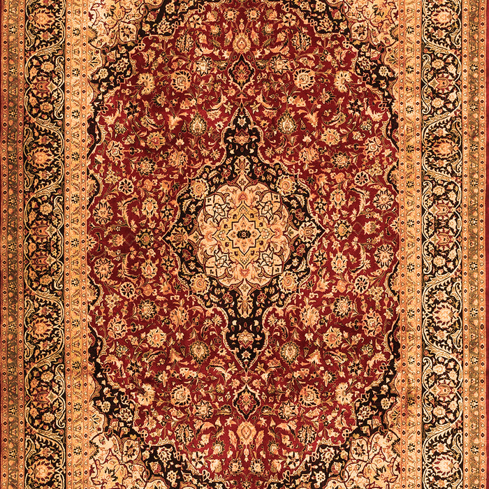 Serging Thickness of Machine Washable Persian Orange Traditional Area Rugs, wshtr1617org