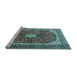 Sideview of Machine Washable Persian Light Blue Traditional Rug, wshtr1617lblu