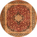 Square Persian Orange Traditional Rug, tr1617org