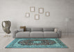 Machine Washable Persian Light Blue Traditional Rug in a Living Room, wshtr1617lblu