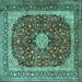 Square Persian Turquoise Traditional Rug, tr1617turq