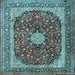 Square Machine Washable Persian Light Blue Traditional Rug, wshtr1617lblu