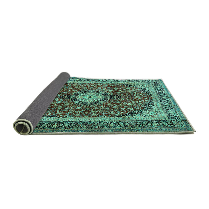 Sideview of Persian Turquoise Traditional Rug, tr1617turq