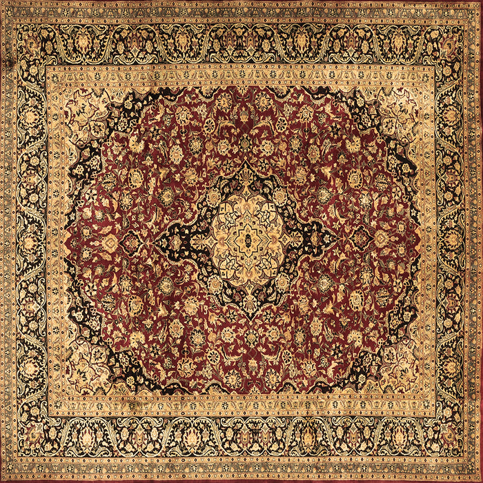 Square Persian Brown Traditional Rug, tr1617brn