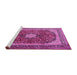 Sideview of Machine Washable Persian Pink Traditional Rug, wshtr1617pnk