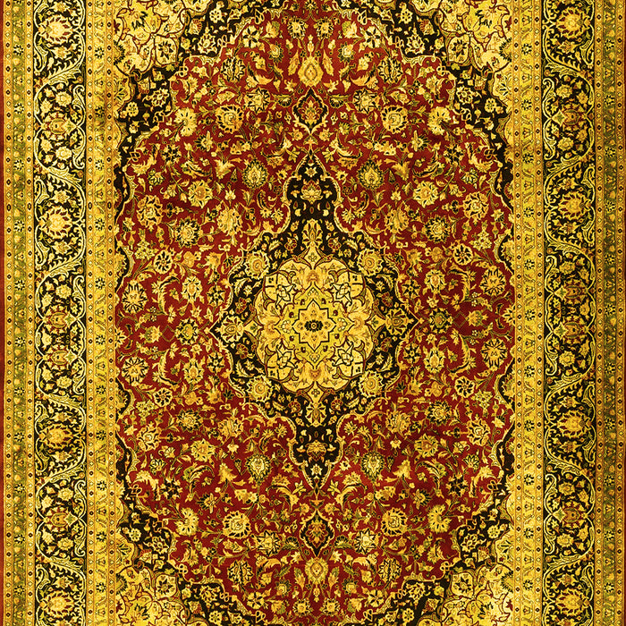 Machine Washable Persian Yellow Traditional Rug, wshtr1617yw