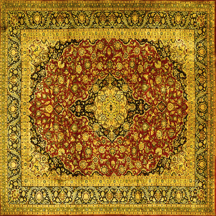 Square Persian Yellow Traditional Rug, tr1617yw