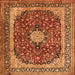 Serging Thickness of Persian Orange Traditional Rug, tr1617org