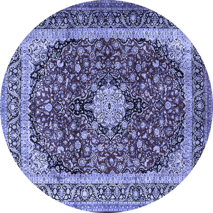 Round Persian Blue Traditional Rug, tr1617blu
