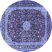 Round Persian Blue Traditional Rug, tr1617blu