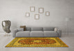 Machine Washable Persian Yellow Traditional Rug in a Living Room, wshtr1617yw