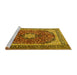 Sideview of Machine Washable Persian Yellow Traditional Rug, wshtr1617yw