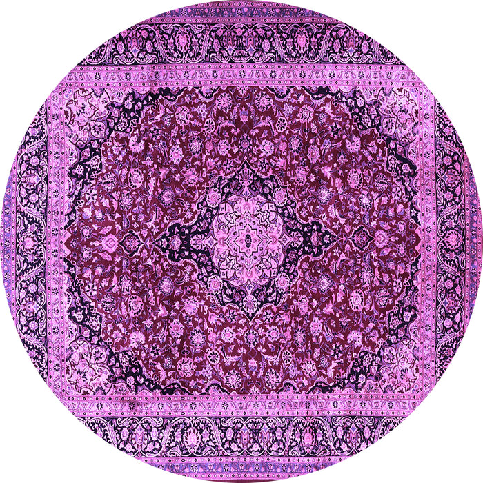 Round Persian Purple Traditional Rug, tr1617pur