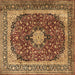 Square Machine Washable Persian Brown Traditional Rug, wshtr1617brn