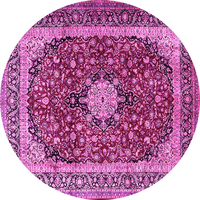 Round Persian Pink Traditional Rug, tr1617pnk