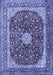 Machine Washable Persian Blue Traditional Rug, wshtr1617blu