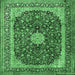 Square Persian Emerald Green Traditional Rug, tr1617emgrn